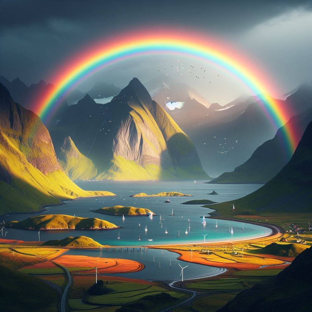 Arcoiris primario (imagen generada con Dall-E 3)
