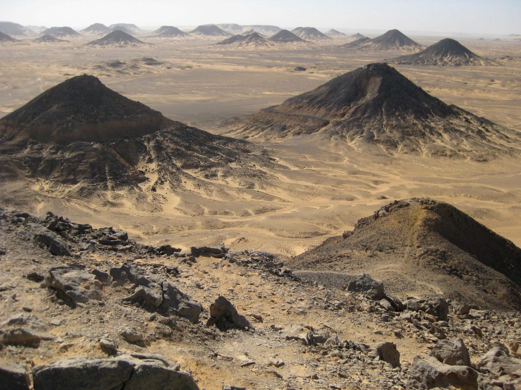 Desiertos negro, en el Sahara